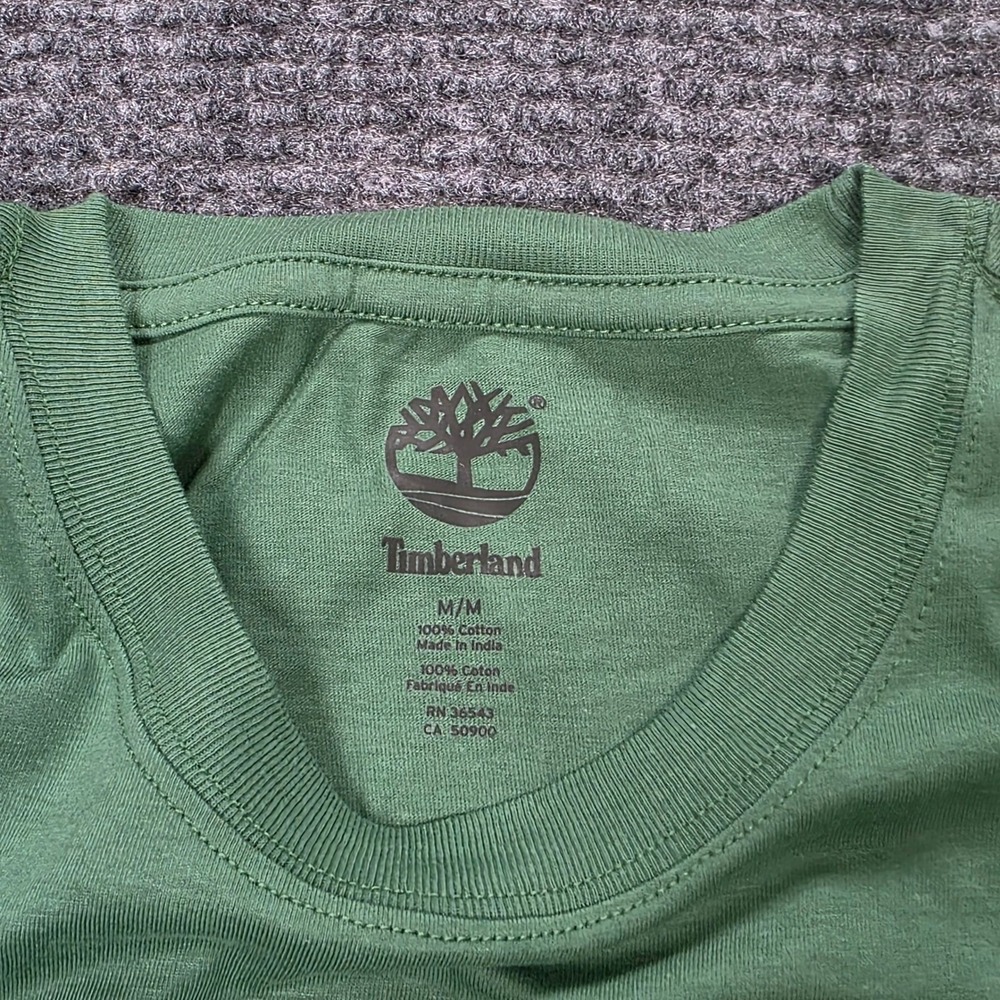 Timberland Short Sleeve T-Shirt Men's Size M Green NH Base Camp 100% Cotton NEW - Picture 3 of 8